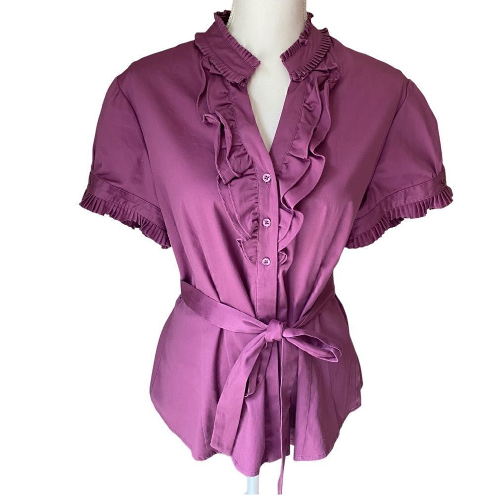 Apt 9 Petite XL Purple Blouse Top With Belt